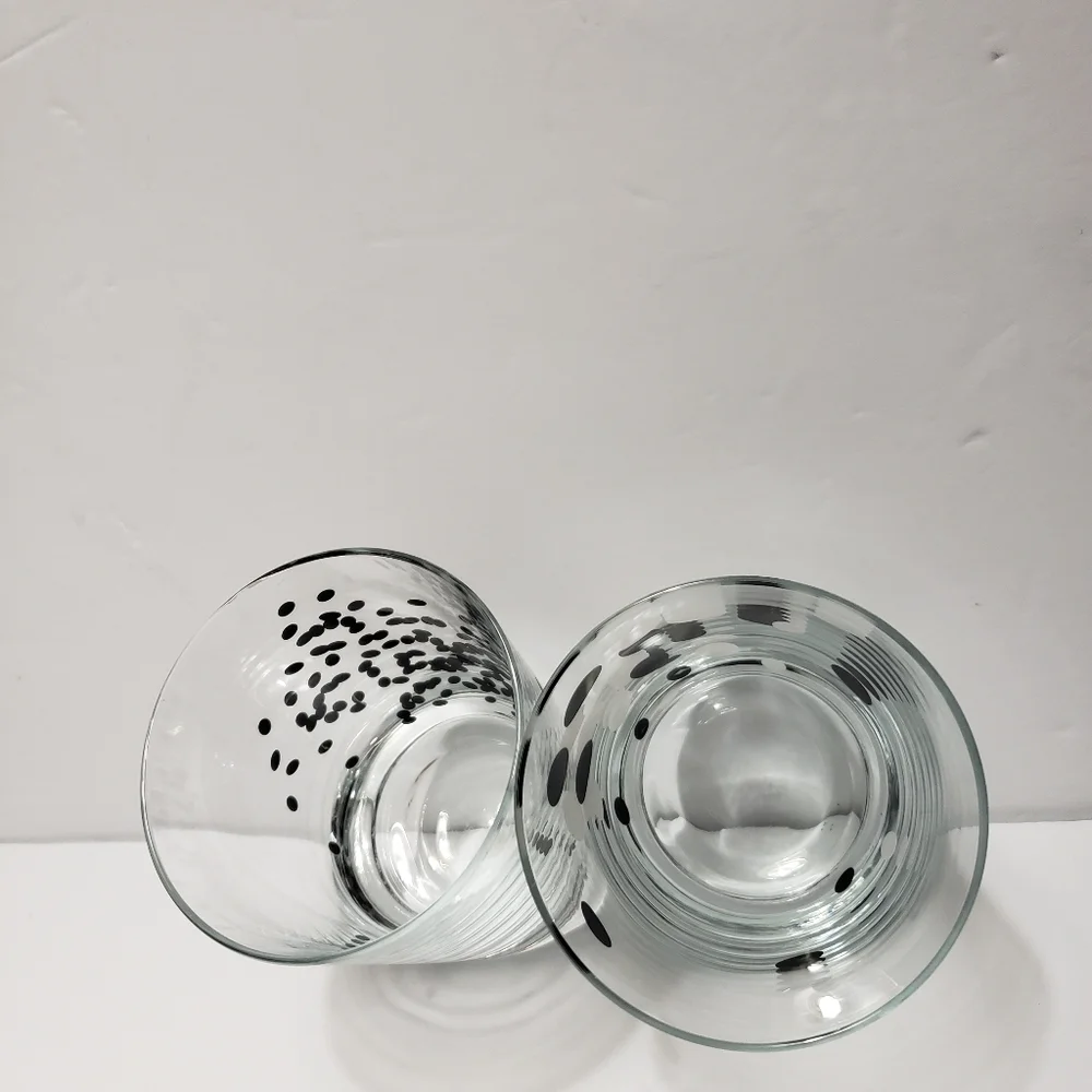 IKEA Set Of 2 Dotted Barware Rocks Glasses